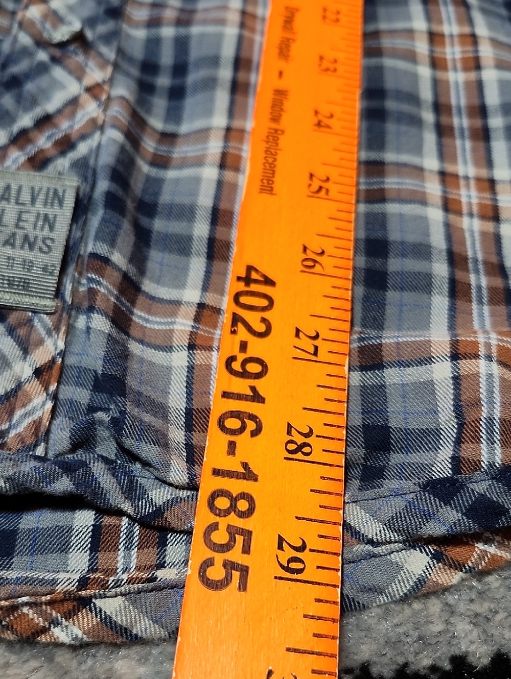 VINTAGE CALVIN KLEIN PLAID BUTTON-DOWN LONG-SLEEVE WESTERN SHIRT - Picture 10 of 14